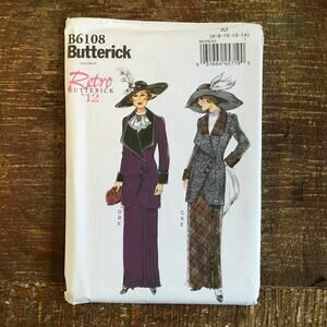 Butterick Sewing Pattern B6108 Retro Victorian Cosplay Jacket Skirt 6-14 UNCUT